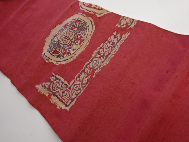 アンティーク　西陣やましろ製　鏡裏模様織り出し名古屋帯